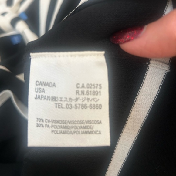 Escada Sport Black and White Women's Neck Tie Top Size Large. - Picture 7 of 7